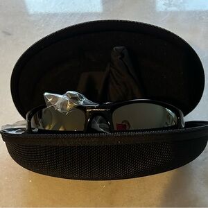 Oakley Flak Jacket Sunglasses with Dark Lenses and Zip Case